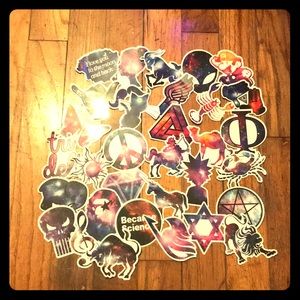 A lot of stickers
